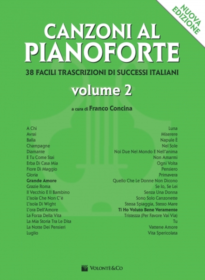 Cubierta de Canzoni Al Pianoforte Vol.2, de Franco Concina